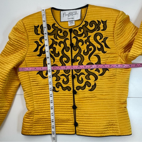 VTG Mary McFadden Baroque Lace 100% Silk Quilted Jacket Size S (tag 8) Rare - Picture 7 of 10